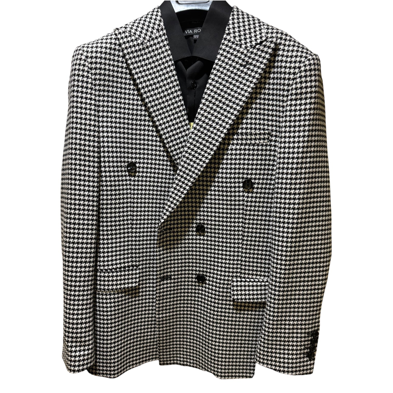 NEEDLE & STICH: Houndstooth Double Breast Blazer DBJ-121